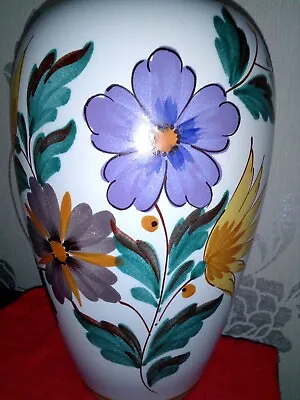 Buy Vintage Gouda Viola Flora 1493 Holland A Large Balluster Vase Hand Painted 27cm • 29£