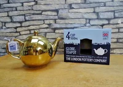 Buy London Pottery Globe 4 Cup Teapot Gold Metallic • 19.95£