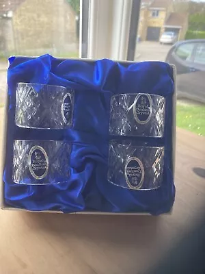 Buy 4 PCS ROYAL DOULTON Crystal Glass Napkin Ring Set Boxed • 8£