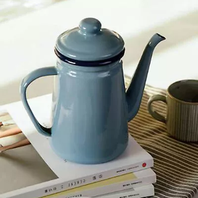 Buy Enamel Teapot Loose Tea Leaf Tea Pot Pour Over Coffee Tea Pot Kettle 1L • 22.96£