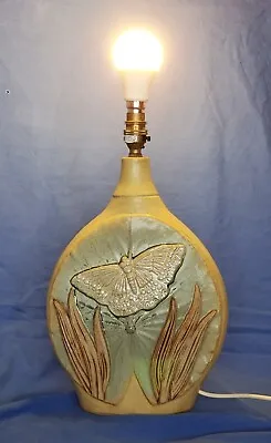 Buy Mid Century Large 35 Cm Signed Bernard Rooke Studio Pottery Butterflies Lamp • 110£