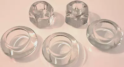 Buy Glass Candle Holders By Five 2 For Taper Candles & 3 For T-Lights • 7.50£