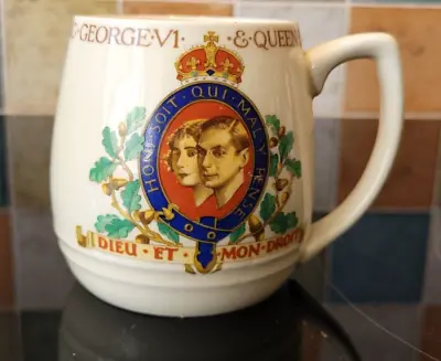 Buy A Burleigh Pottery Mug - Coronation Of King George VI & Queen Elizabeth • 7£