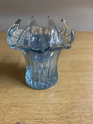 Buy Vintage Sowerby Pressed Glass Blue Posy Flower Vase + Frog. -  402 • 18£