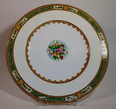 Buy Antique Minton Dinner Plate Cabinet Plate Hand Enameled Green Floral H4199 • 61.64£