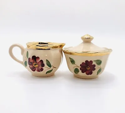 Buy Vintage Wade England Porcelain China Small Creamer And Lidded Sugar Bowl Gilded • 14.25£