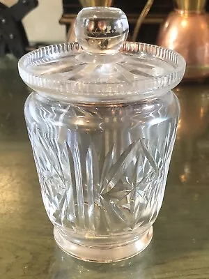 Buy Edinburgh Cut Glass Crystal Condiment Jar Made In Scotland 4 3/4” High • 11.99£