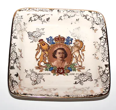 Buy Coronation Of Queen Elizabeth Trinket Dish Sandland Ware Lancaster England CO1 • 18.44£