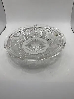 Buy Vintage Vaseline Glass Plate Sunburst Pattern Cut Glass • 13.63£
