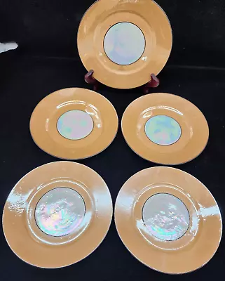 Buy Set Of 5 - Antique GHB Bavarian China Lusterware Dessert Plates 7.25  No Chips • 54.07£