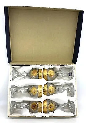 Buy Vintage Czech Republic Bohemia Crystal 6 Cordial Liquor Glasses With Box • 61.64£