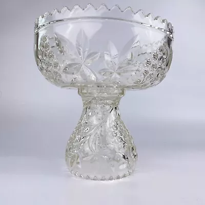 Buy Vintage Unusual Very Heavy Clear Glass Vase/bowl Centrepiece Circa 1950's • 45£
