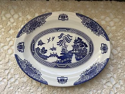 Buy English Ironstone Pottery Old Willow Platter Ironstone Serving Platter In Blue • 15.97£