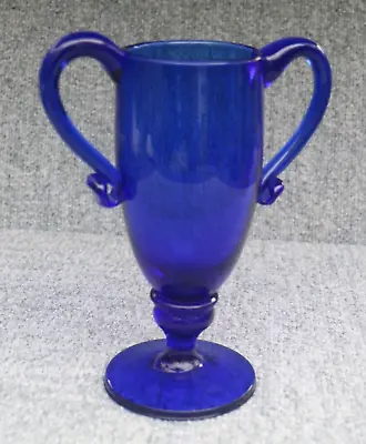Buy Vintage Bristol Blue Cobalt Blue Trophy Shaped Glass • 8£