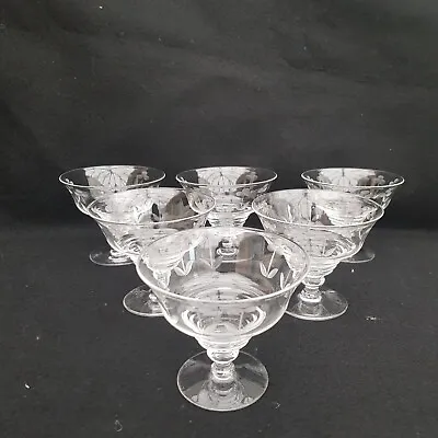 Buy 5 X Stuart Crystal Stratford Rings Sundae Dish Glass Rd 681649 C.1921 Floral • 12.99£