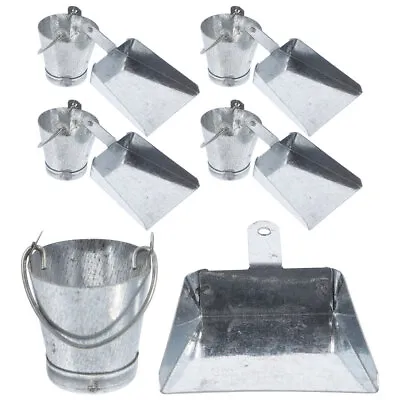 Buy 10pcs Miniature Metal Buckets & Dustpan Set For Dollhouse 1:12 Scale • 6.53£