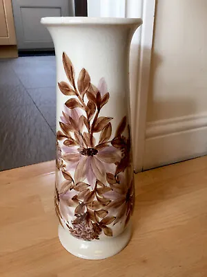Buy Large Mid Century Modern Jersey Pottery Multi Brown Cream Floral Art Vase • 55£