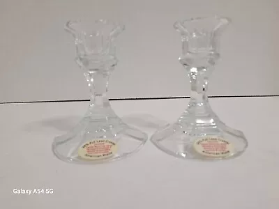 Buy Vintage 24% Full Lead Crystal Taper Candlestick Holders Round American Made Read • 12.33£