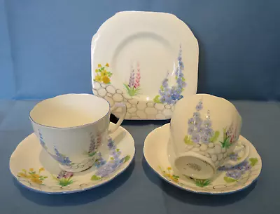 Buy Rare Vintage A B J Grafton China 5807 Floral Tea Plate X1, Saucers & Teacups X2 • 12.50£
