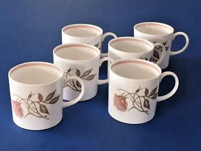 Buy Vintage Susie Cooper Talisman A Set Of 6 Espresso Coffee Cups Pink & White • 14£
