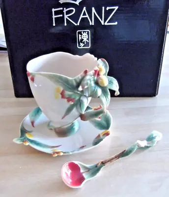 Buy Franz Porcelain Clove Herb Cup Saucer & Spoon Boxed • 50£