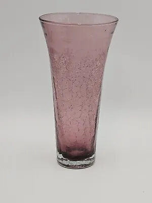 Buy Vintage Pink Dark Crackle Glass Vase 8.5 Inch Hand Bliwn Rough Pontil  • 39.12£