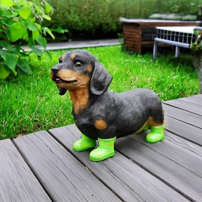 Buy Sausage Dog In Boots Garden Ornaments Outdoor Dachshund Statue Animal Figures • 17.99£