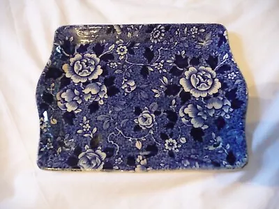Buy Staffordshire Style Blue & White Pottery Tray Dish 21cm By 16cm • 19.99£