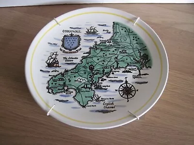 Buy Poole Pottery Plate - Map Of County Of CORNWALL  Measures 9 Inch Diameter   • 19.99£