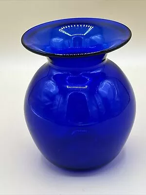 Buy Bristol Blue Antique Glass Vase Rare Vintage Mint Condition 12cm High X 9cm Wide • 15£