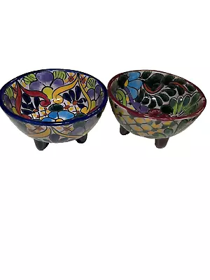 Buy Talavera Bowls Amora Set Of 2,  5 1/2  Cereal Soup Fruit Mexico Pottery Feet • 33.20£