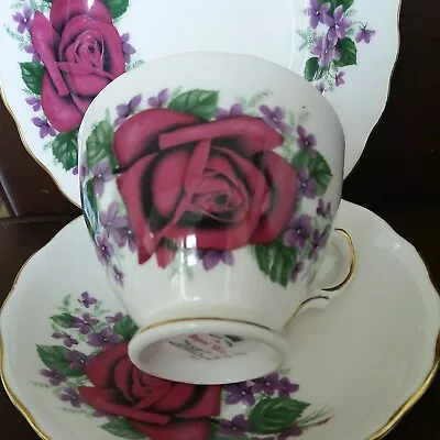 Buy Vintage Royal Vale, English Bone China, Pink Rose Trio -Cup, Saucer, Side Plate. • 6.95£