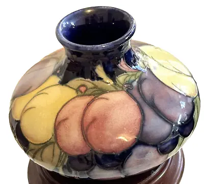 Buy VINTAGE Moorcroft Art Pottery Wisteria Squat Vase 4  T X 12.5  Around Cobalt • 42.83£