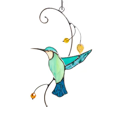 Buy HUMMINGBIRD Stained Glass Suncatcher Xmas Gift Bird Stained Glass Wall Hangings • 41.59£