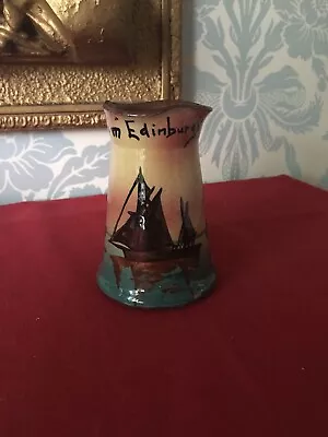 Buy From Edinburgh Torquay Ware Scalloped Edge Vase With Ship Scene • 4.50£