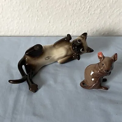 Buy Vintage Beswick Climbing Siamese Cat Figurine With Mouse - Excellent • 47£