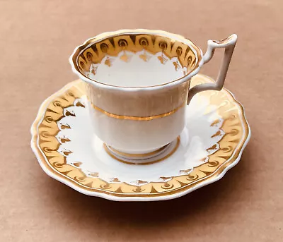 Buy Antique Ridgway China Tea Cup & Saucer Pattern #2/1314 Gold Gilt Ivy C.1810-50 • 35£
