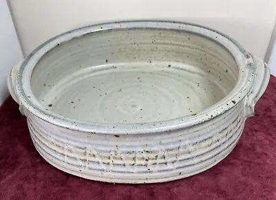 Buy Studio Art Pottery Casserole Bowl Hand Thrown With Handles Signed: “mf 4 85” MCM • 141.78£