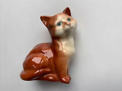 Buy Beswick England Ceramic Brown & White Cat Collectable Vintage Figure 8cm Tall • 12£