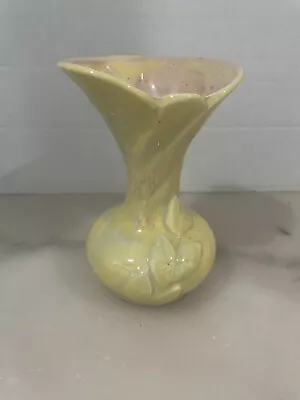 Buy Vintage 50's GONDER POTTERY Yellow/Pink Vase 6” • 26.89£