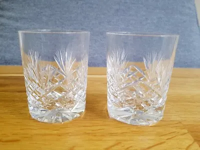 Buy 2 X Vintage Bohemian Cut Crystal Tumbler Water Glasses • 8.50£