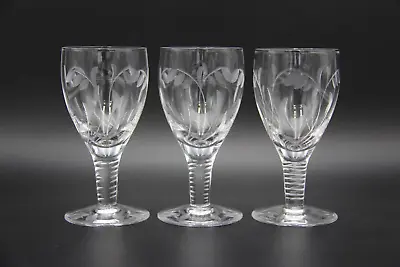 Buy Vintage Stuart Crystal Elgin Pattern Sherry Glasses Made In England X 3 • 23.88£