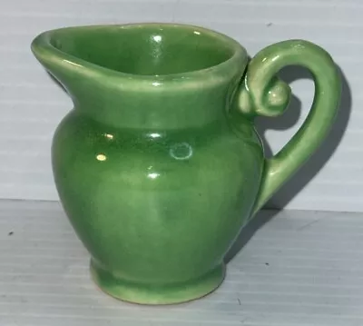 Buy Vintage Pottery 2.25” Mini Small Creamer Pitcher Green Art Deco • 17.08£