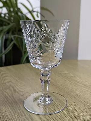 Buy Vintage Crystal Small Wine/port Glasses 5 1/8  Hand Cut Thistle Laurel Gorgeous  • 8.75£