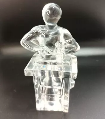 Buy Orrefors Clear Glass Figurine Paperweight Carpenter 5in Tall • 16.50£