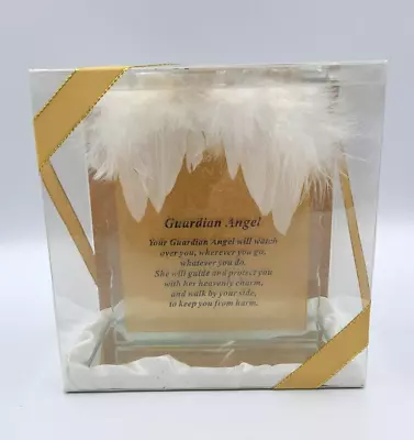Buy Large Glass Guardian Angel Gold Plaque With Feather Memorial • 8.99£