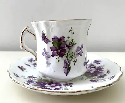 Buy Vintage Bone China Cup And Saucer Violets Hammersley Cup And Aynsley Saucer • 20£