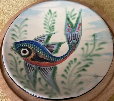 Buy Puigdemont Spanish Pottery Wall Plate Beautiful Fish Pattern VGC 27.5CM. • 32.99£