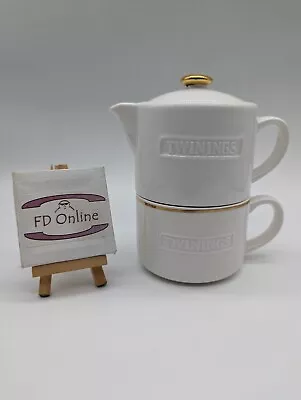Buy Twinings Teapot & Cup Fine Bone China Tea For One Set Gold Rimmed Embossed • 15.99£