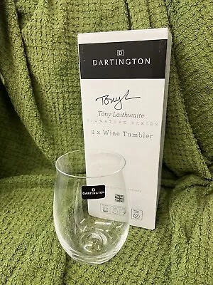 Buy X2 Dartington Tony Laithwaite Wine Tumblers, Stemless Glasses, Crystal-New • 7£